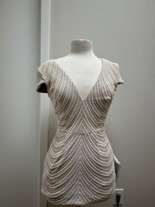 Dress the Population White Sequin Bodycon Dress NWT