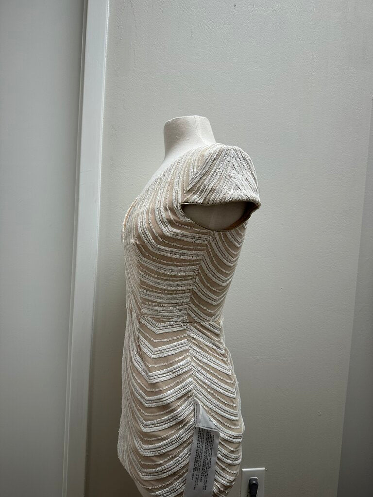 Dress the Population White Sequin Bodycon Dress NWT