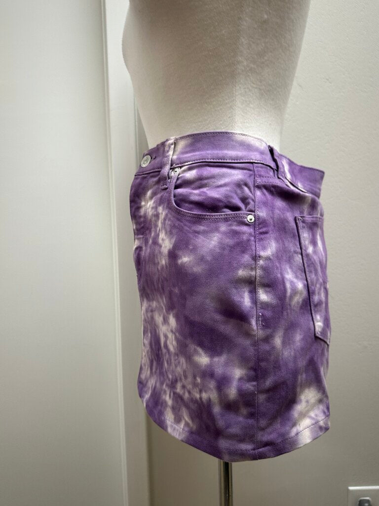 Hudson Purple Tie Dye Denim Mini Skirt