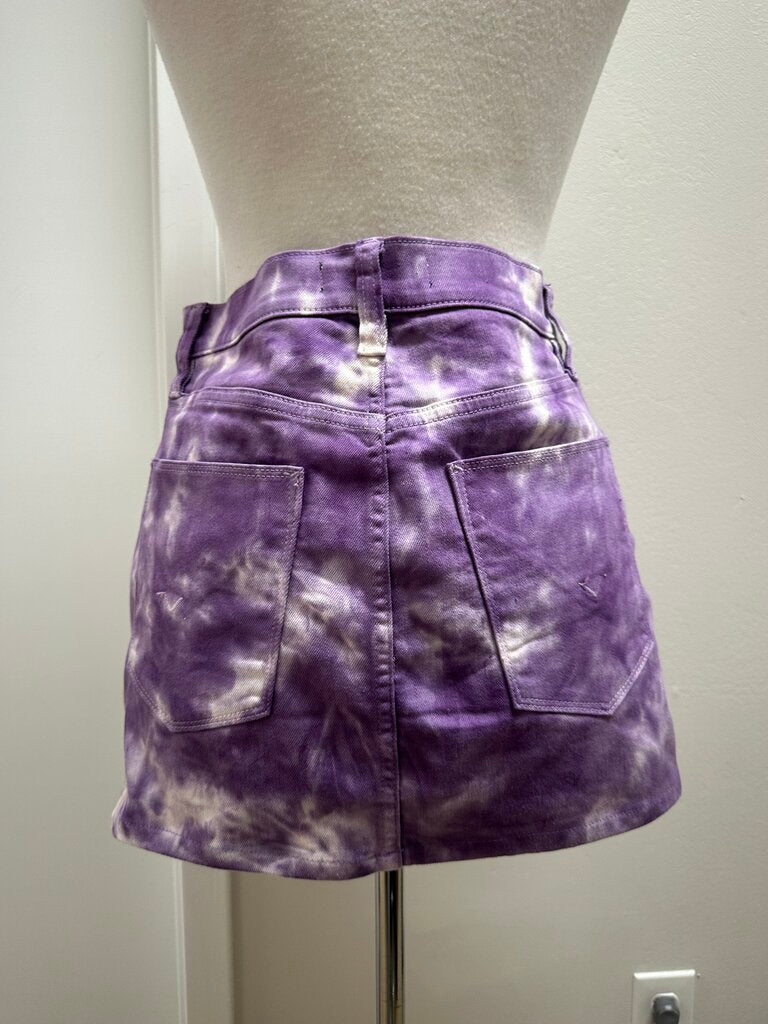 Hudson Purple Tie Dye Denim Mini Skirt