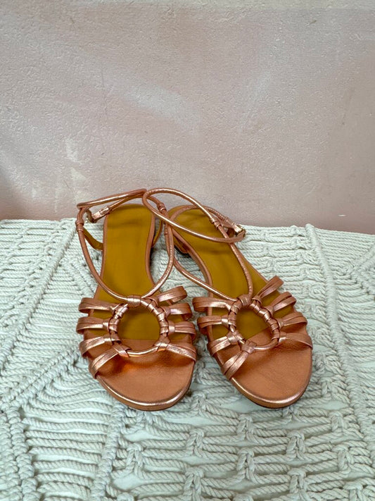 Seazane Les Souliers Rose Gold Leather Sandals