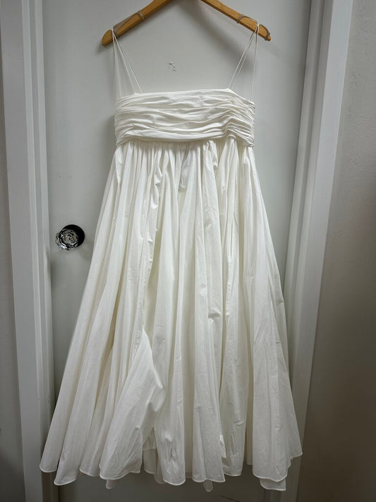 Khaite White Pleated Grecian Dress