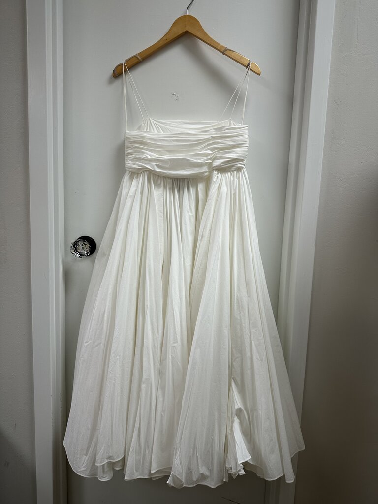 Khaite White Pleated Grecian Dress