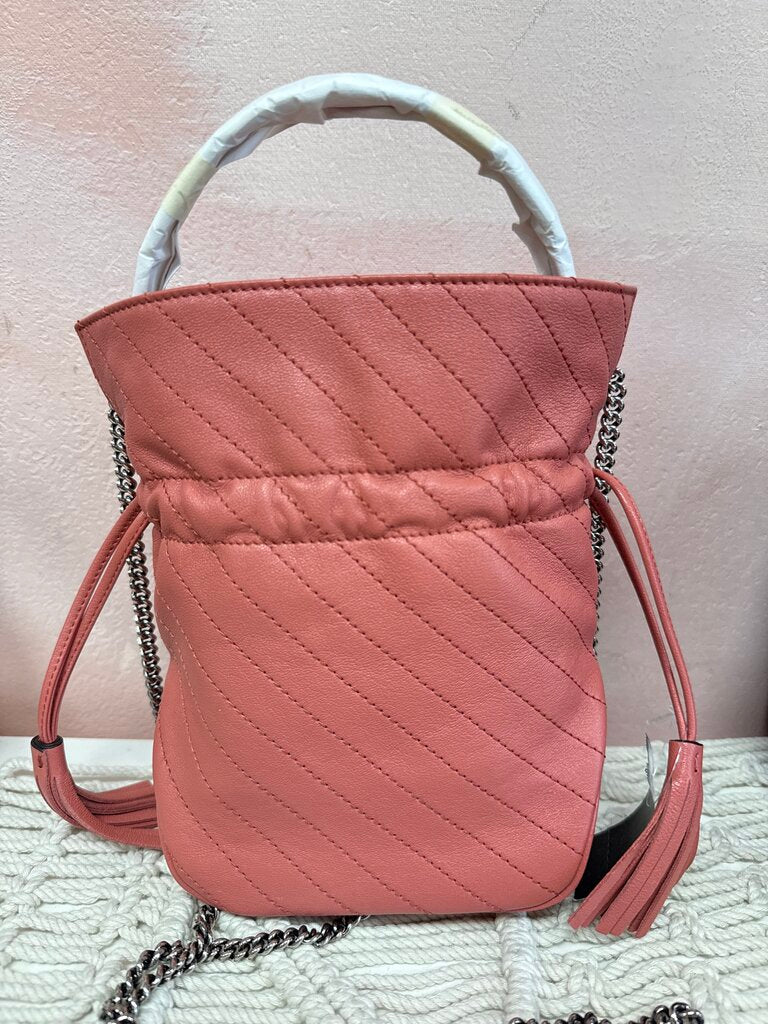 Gucci Pink Mini Blondie Diagonal Stitching Bucket Bag NWT