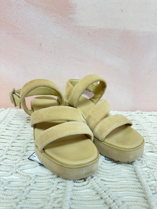 Vince Tan Suede Platform Sandal