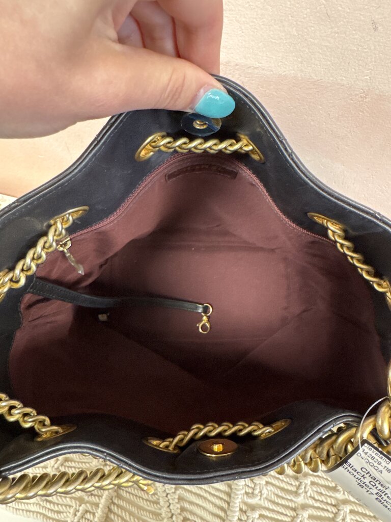Chanel Black Quilted On My Shoulder Bucket Bag '16'17