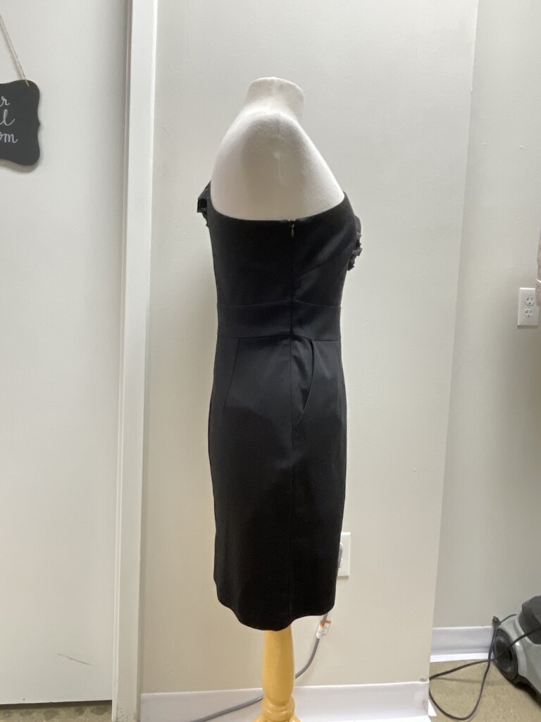 Trina Turk Black One Shoulder Cocktail Dress