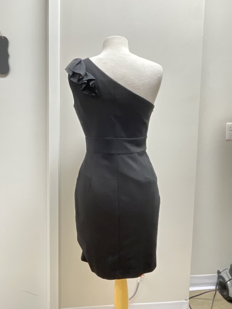 Trina Turk Black One Shoulder Cocktail Dress