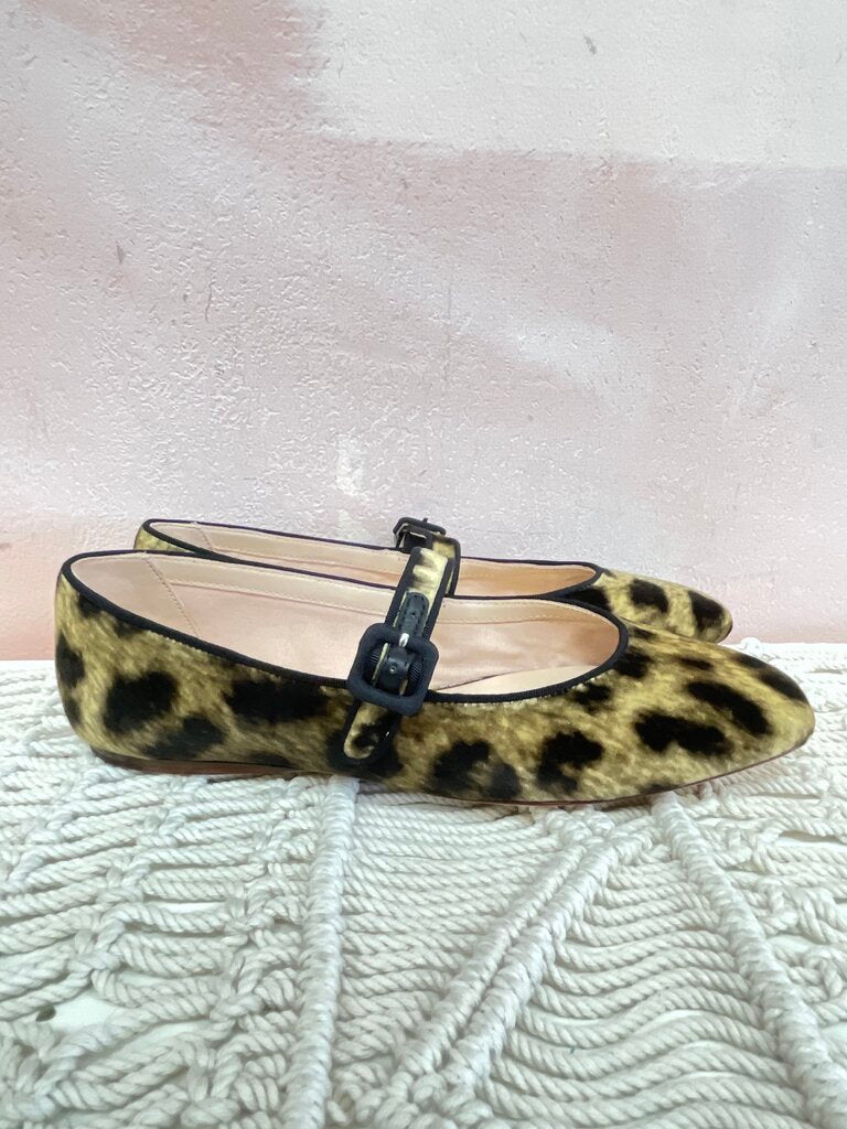 Loeffler Randal Animal Print Velvet Mary Jane
