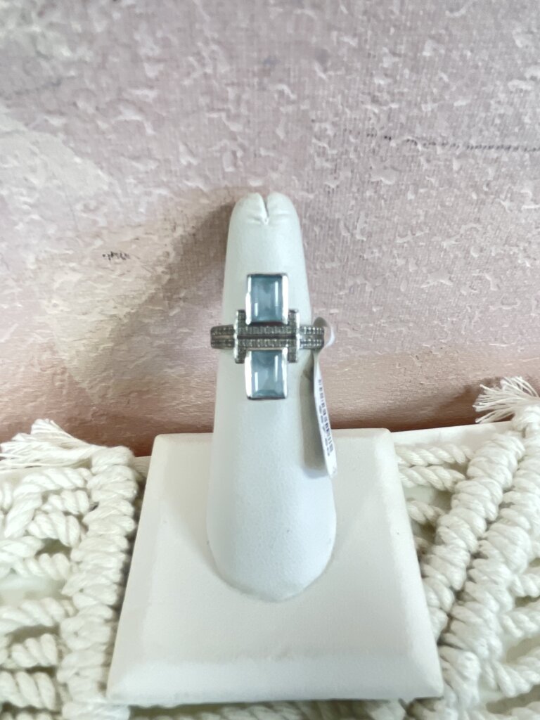Silver and Blue Stone Ring