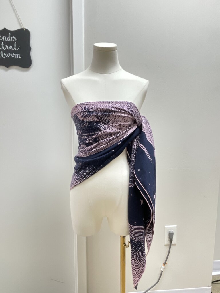Hermes Blue and Pink Claire de Lune Silk and Cashmere Shawl