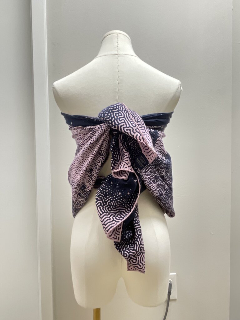 Hermes Blue and Pink Claire de Lune Silk and Cashmere Shawl