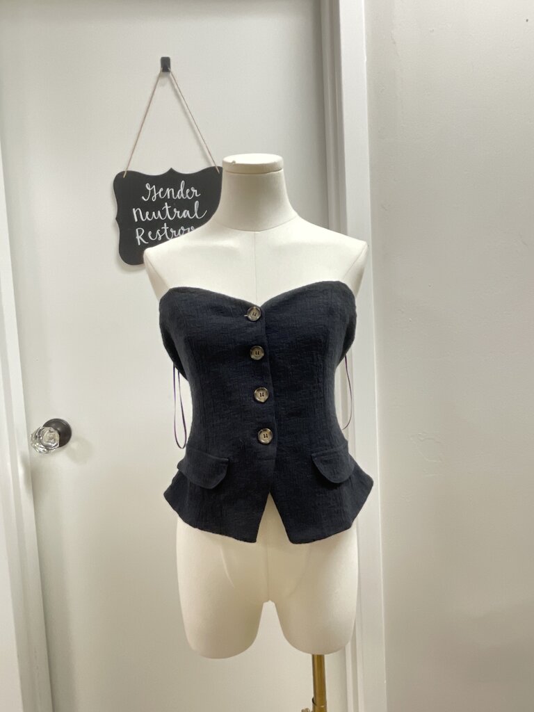 Anthropologie Black Strapless Vest