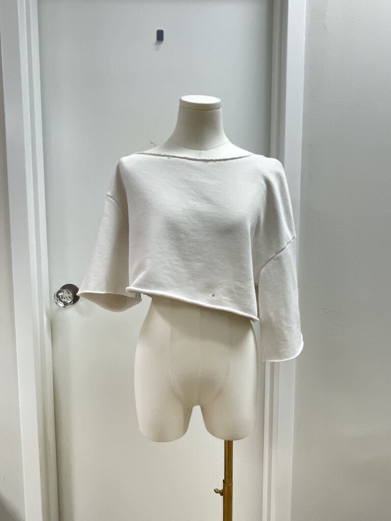 Also Off White Cropped Sweatshirt
