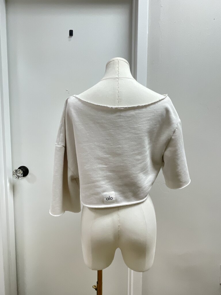 Also Off White Cropped Sweatshirt