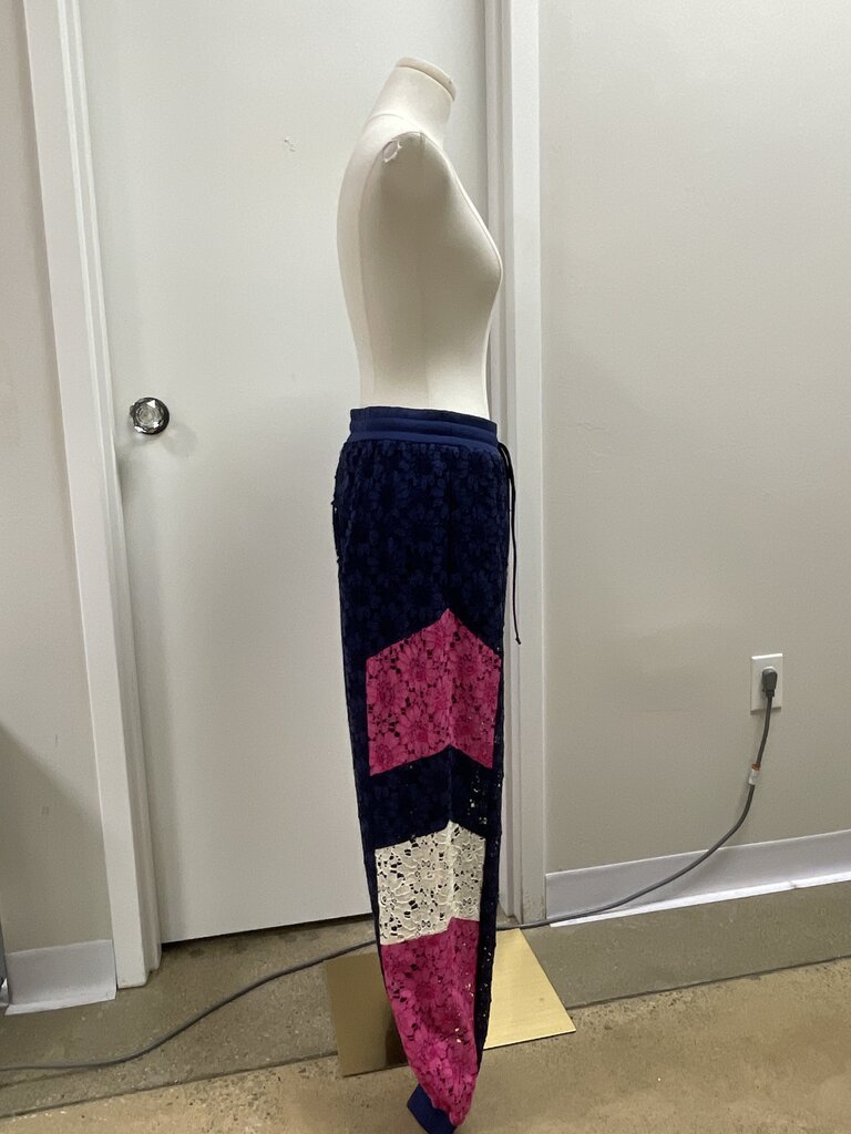 Gucci Blue and Pink Lace Track Pant