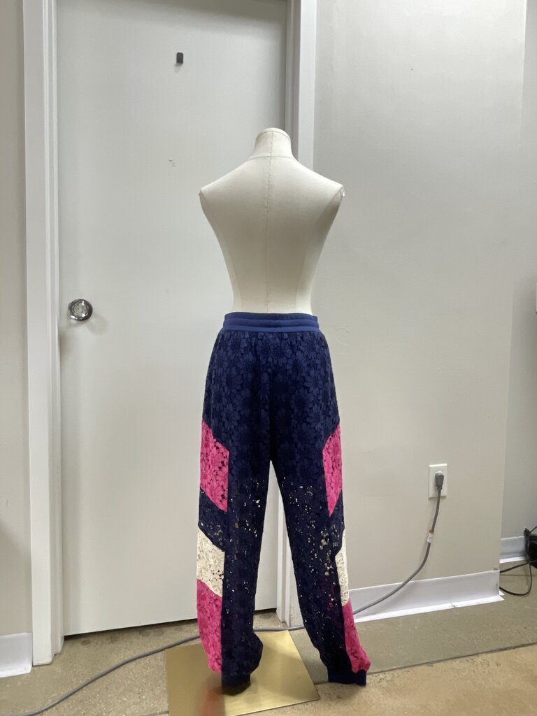 Gucci Blue and Pink Lace Track Pant