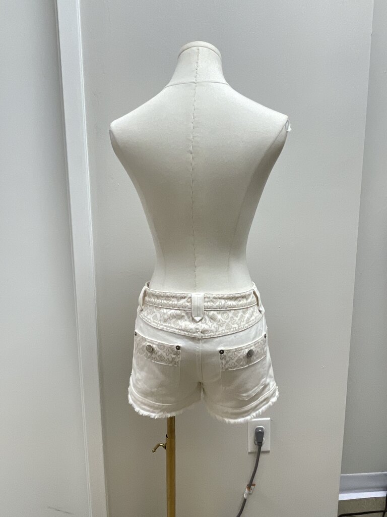 Louis Vuitton Ivory Logo Denim Shorts