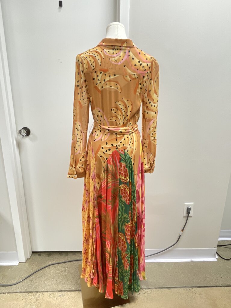 Farm Rio Banana Floral Button Up Maxi Dress