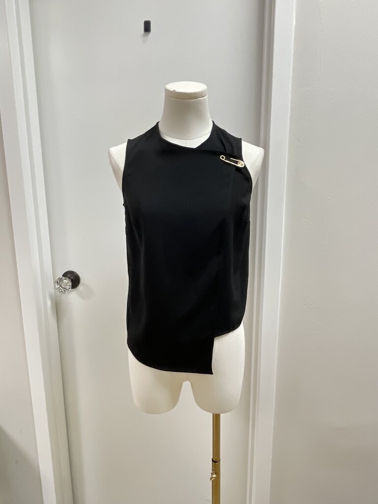 Versus Versace Black Safety Pin Vest