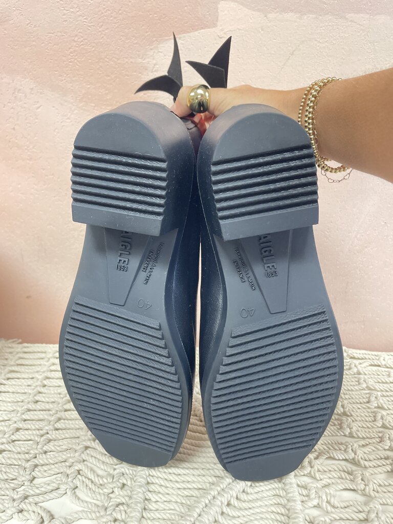 Aigle Navy Rubber Bootie NWT