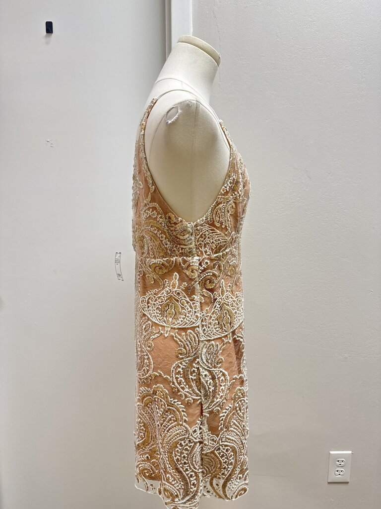 Free People Beige Sequin Slip Mini Dress NWT