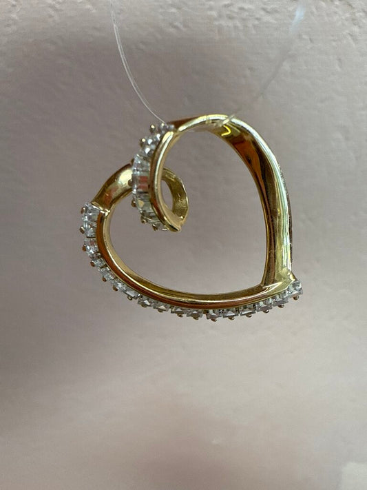 14k and Diamond Heart Pendant
