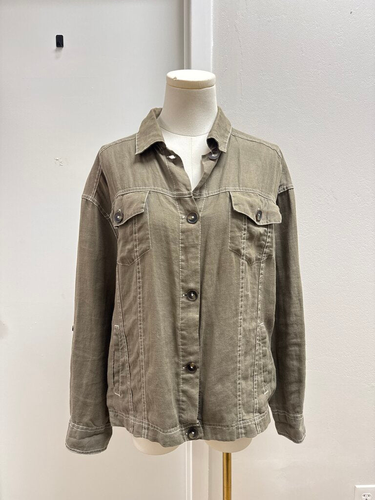 Michael Stars Olive Linen Jacket