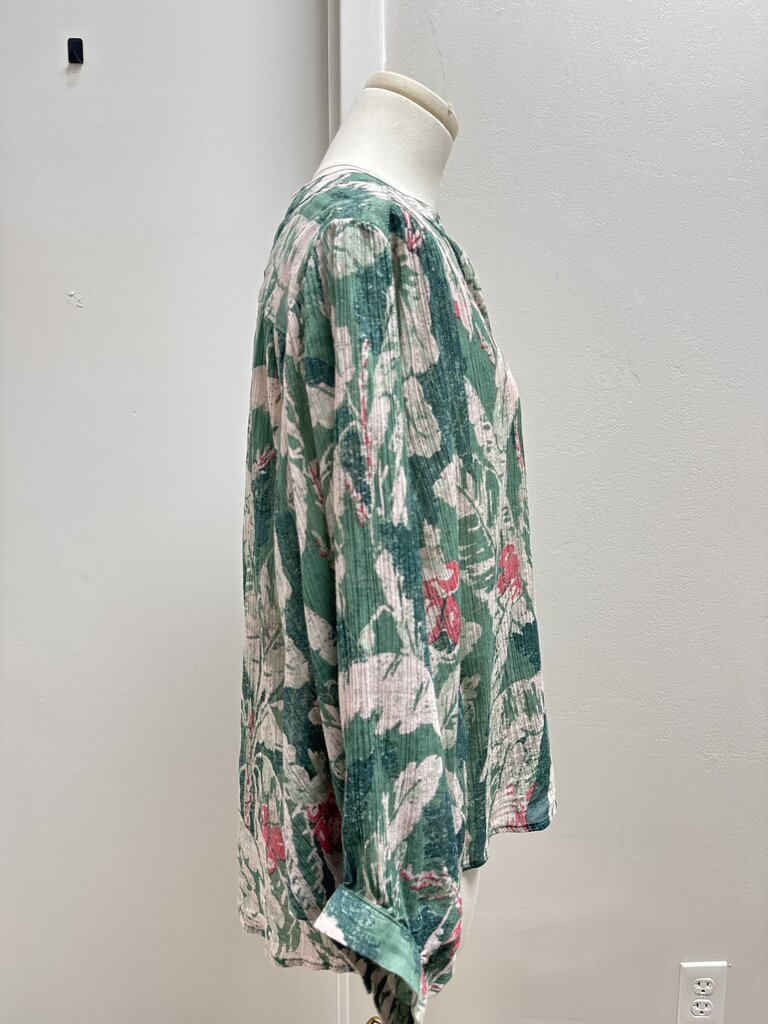 Pilcro Green Floral Blouse