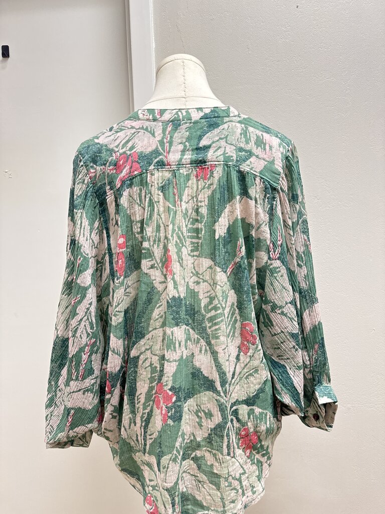 Pilcro Green Floral Blouse
