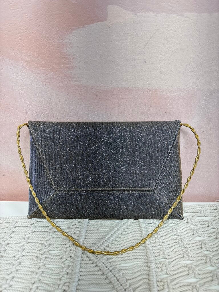 Stuart Weitzman Pewter Glitter Clutch