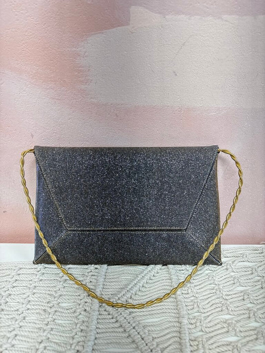 Stuart Weitzman Pewter Glitter Clutch