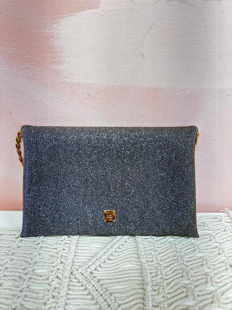 Stuart Weitzman Pewter Glitter Clutch