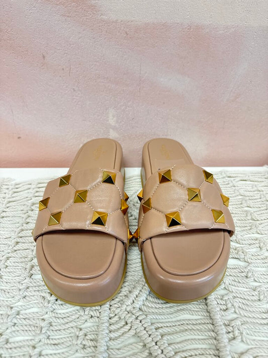 Valentino Tan Rockstud Slide