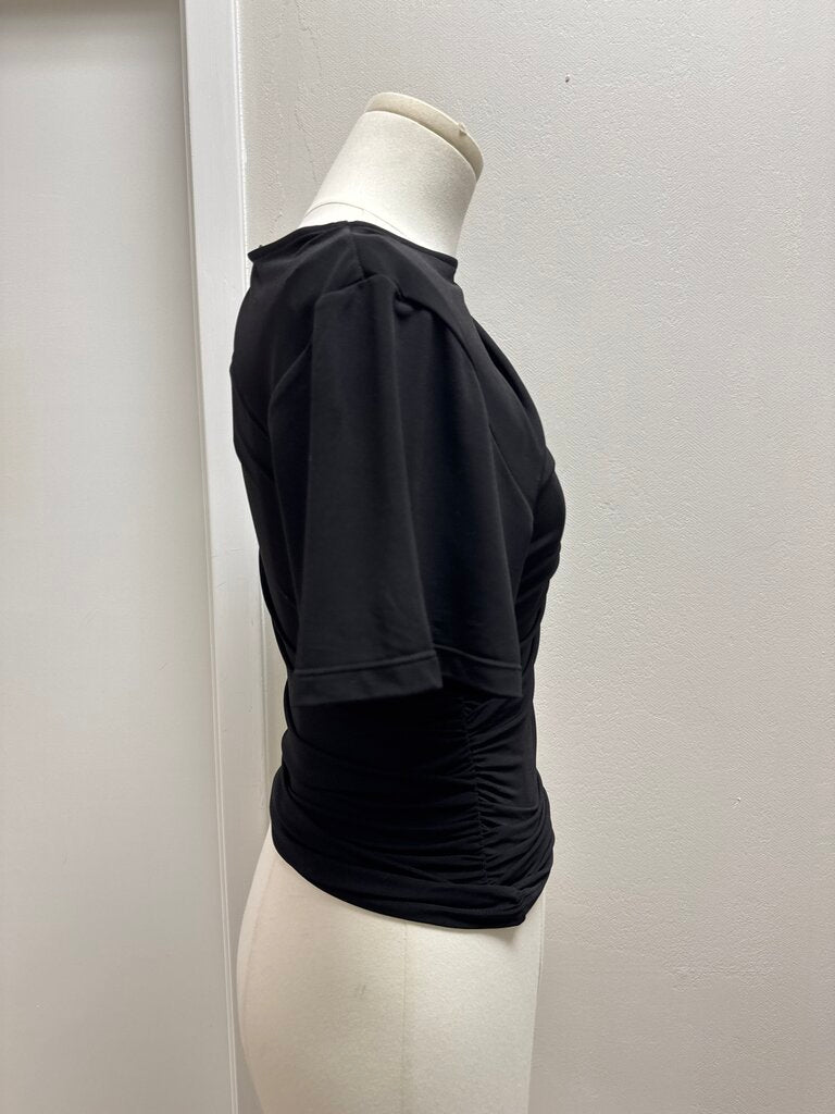 khy Black Ruched Crew Tee NWT