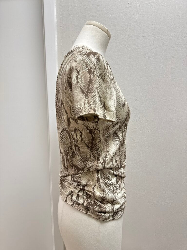 L'Agence Taupe Snake Print Tee