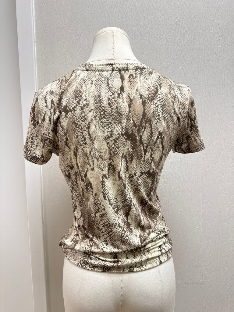 L'Agence Taupe Snake Print Tee