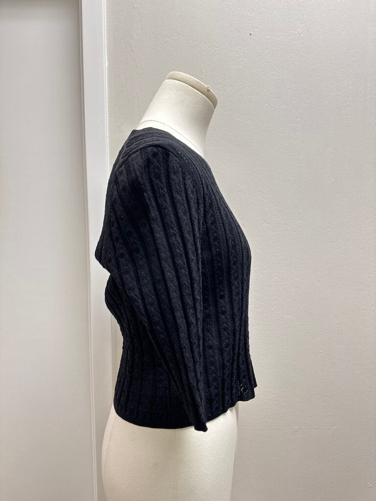LouLou Studio Black Ribbed Cropped Top