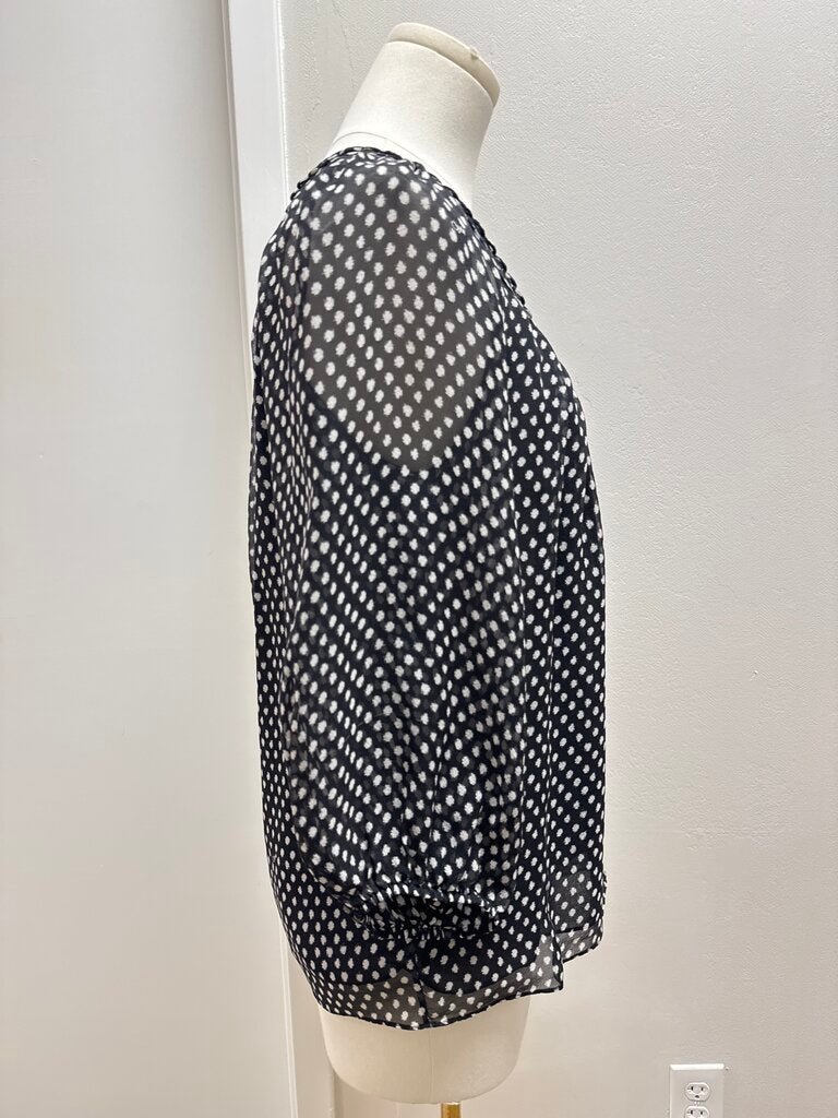 DVF Black and White Polka Dot Blouse