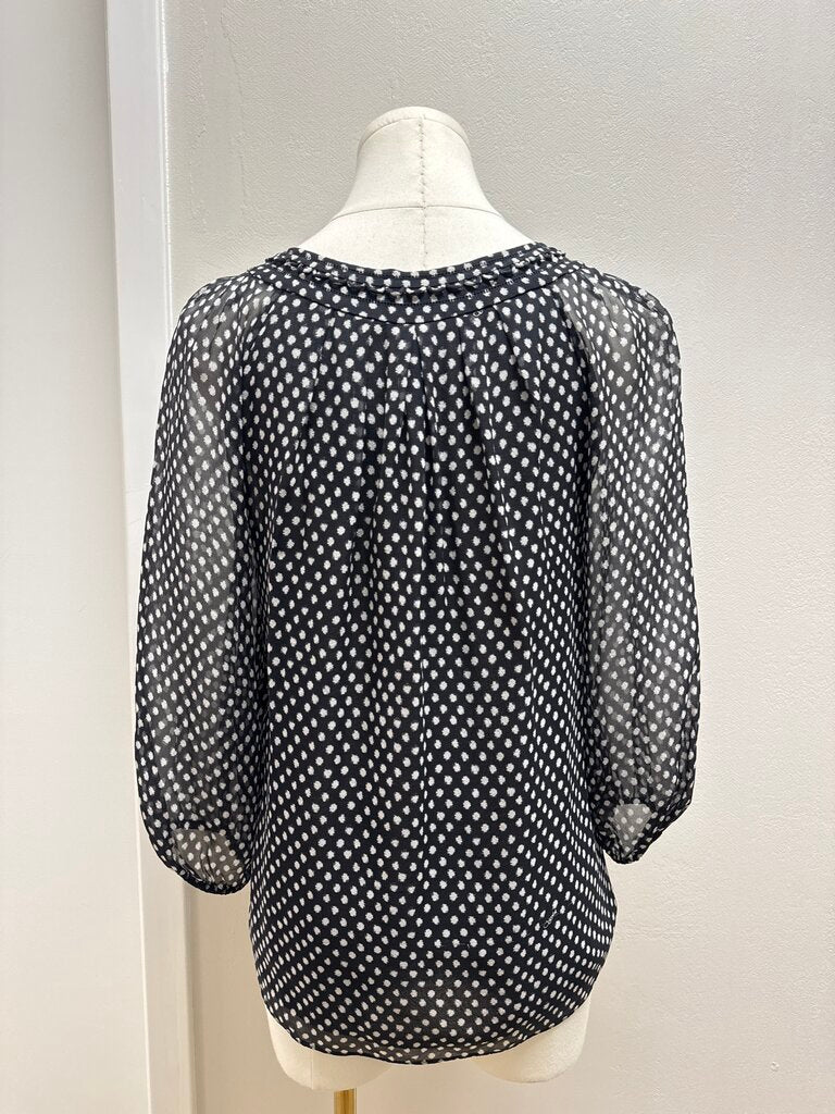 DVF Black and White Polka Dot Blouse