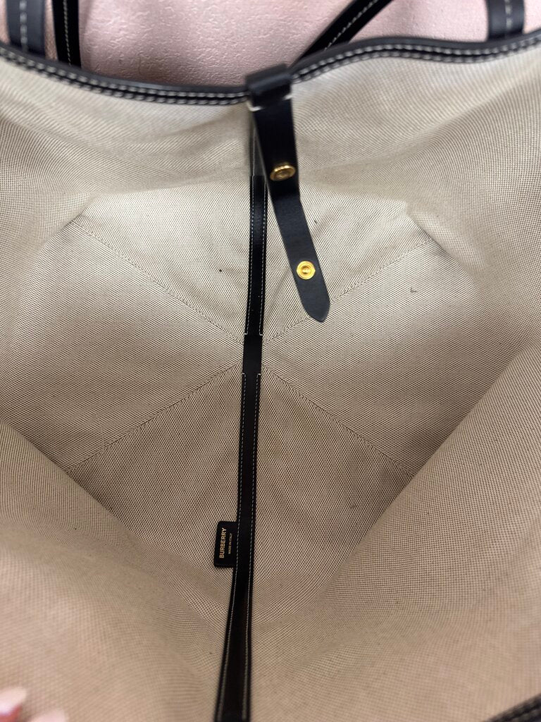 Burberry Green Plaid Large Tote