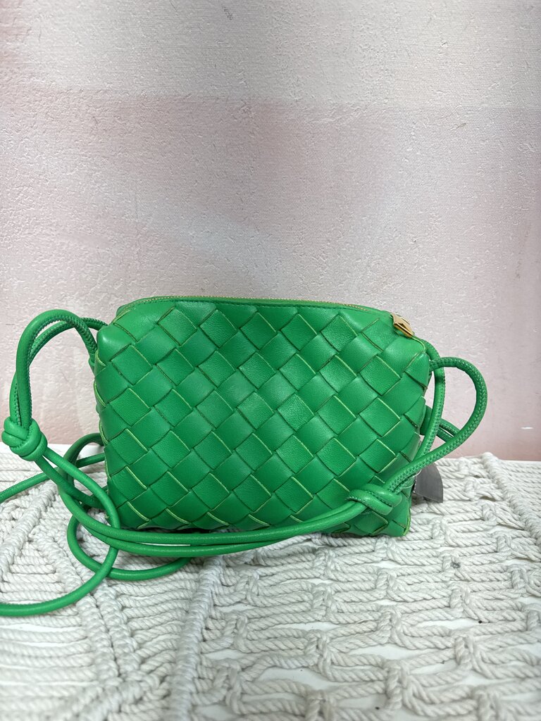 Bottega Parakeet Intrecciato Mini Loop Shoudler Bag