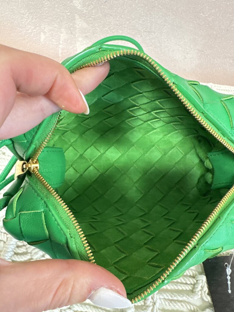 Bottega Parakeet Intrecciato Mini Loop Shoudler Bag