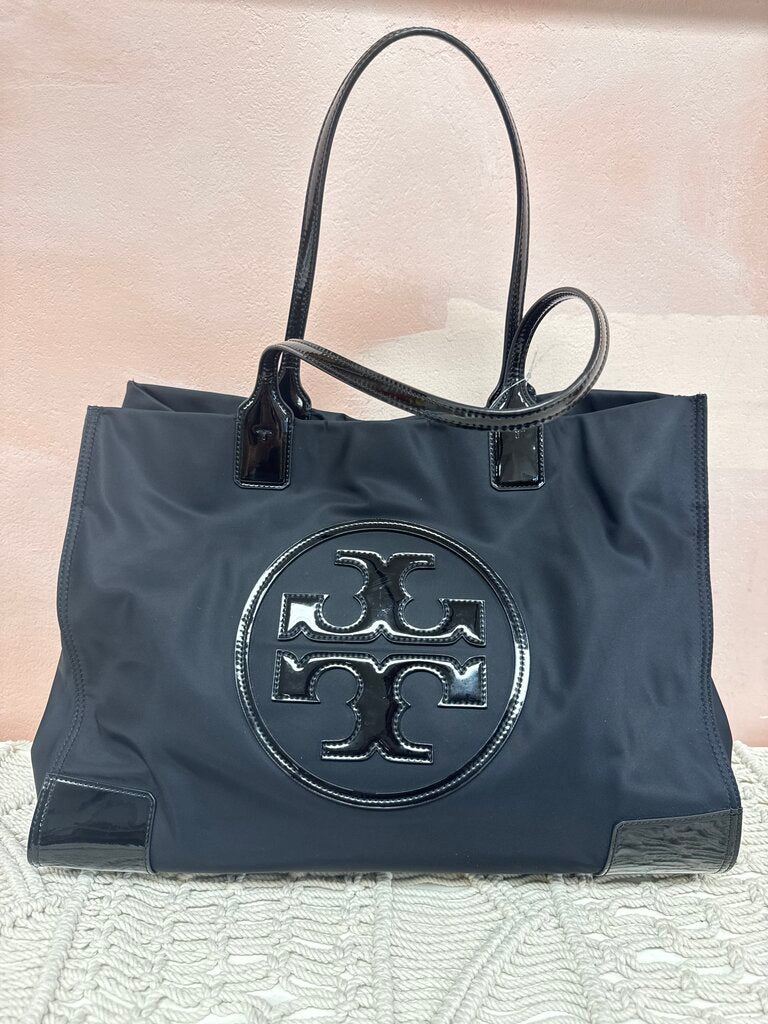 Tory Burch Black Large Nylon Logo Tote