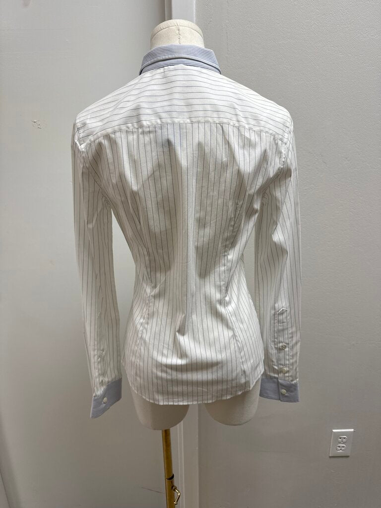 Dolce & Gabbana White Pinstripe Button Up NWT