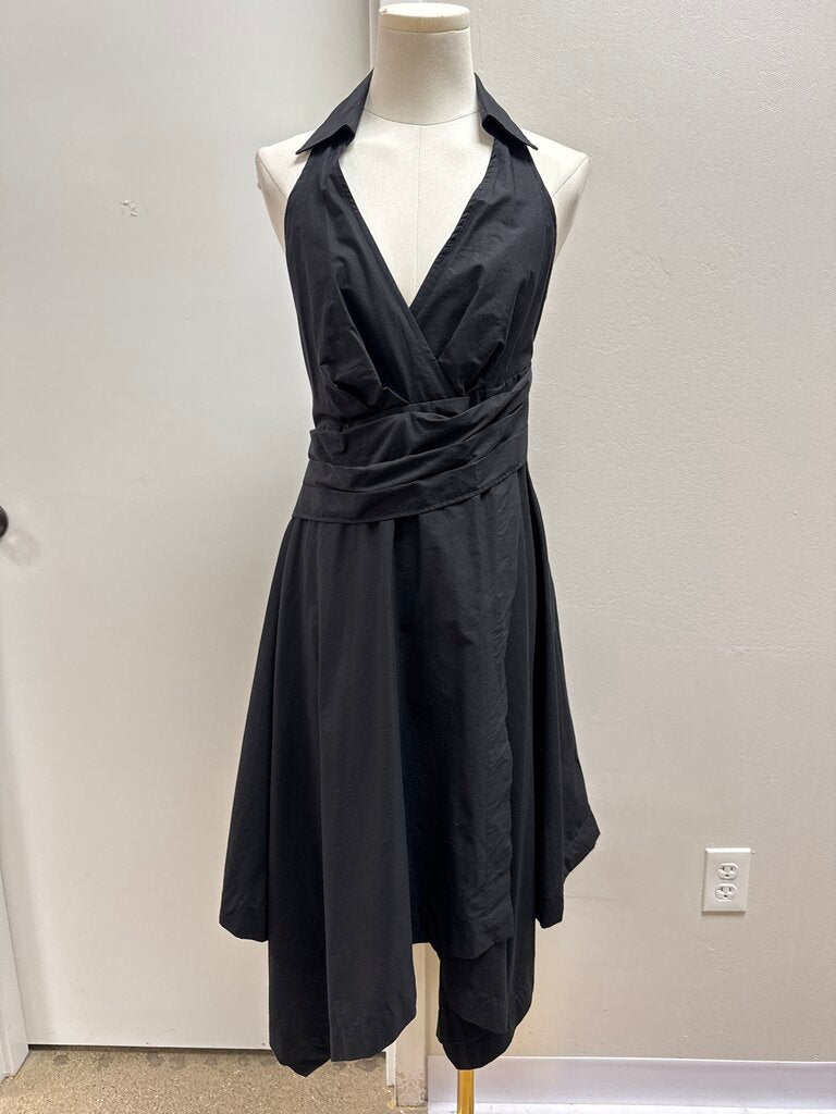 Maeve Black Ruched Midi Dress