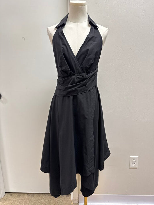 Maeve Black Ruched Midi Dress