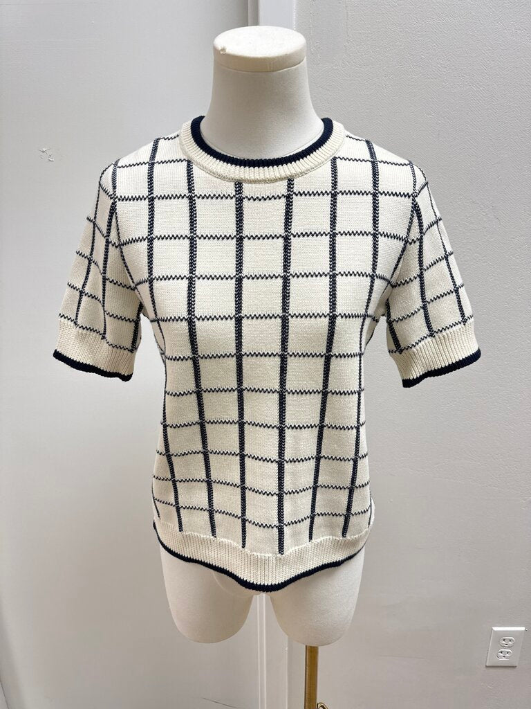 Veronica Beard Cream Check Tee