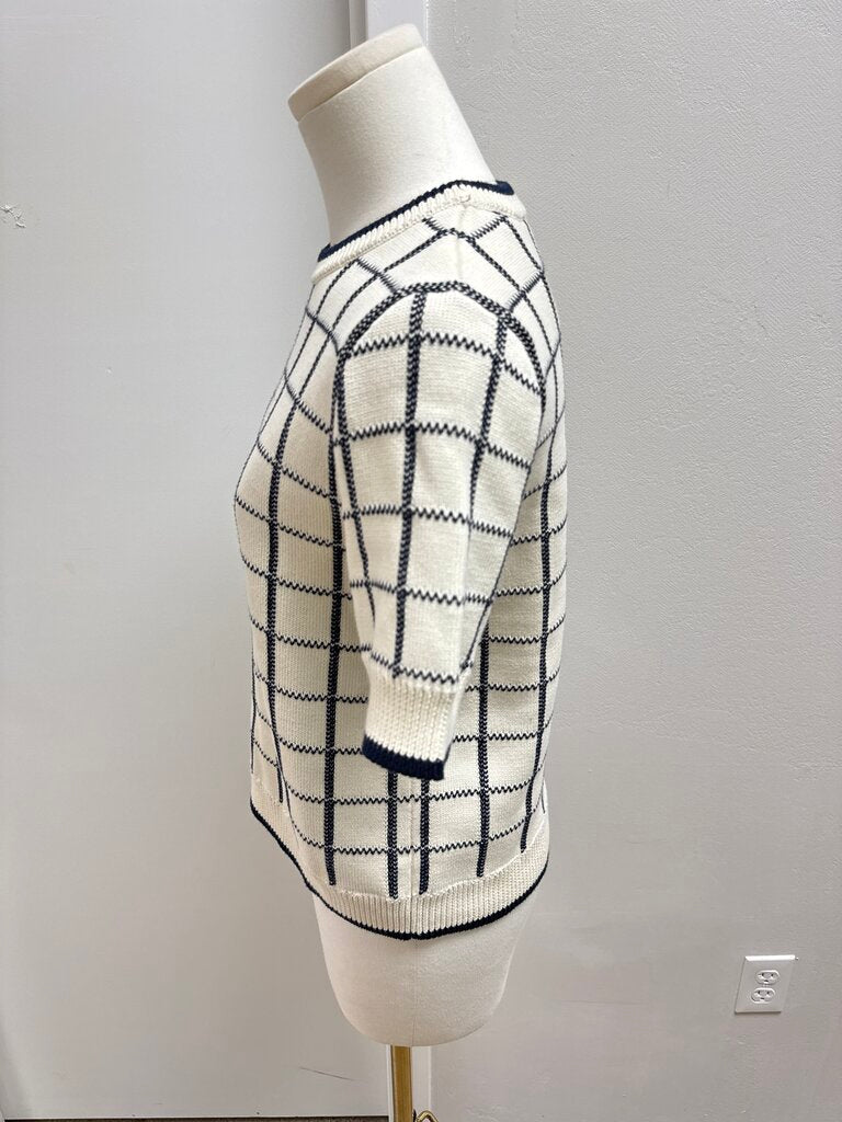 Veronica Beard Cream Check Tee