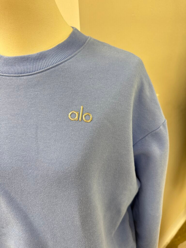 Alo Cornflower Blue Sweatshirt and Sweatpants Set